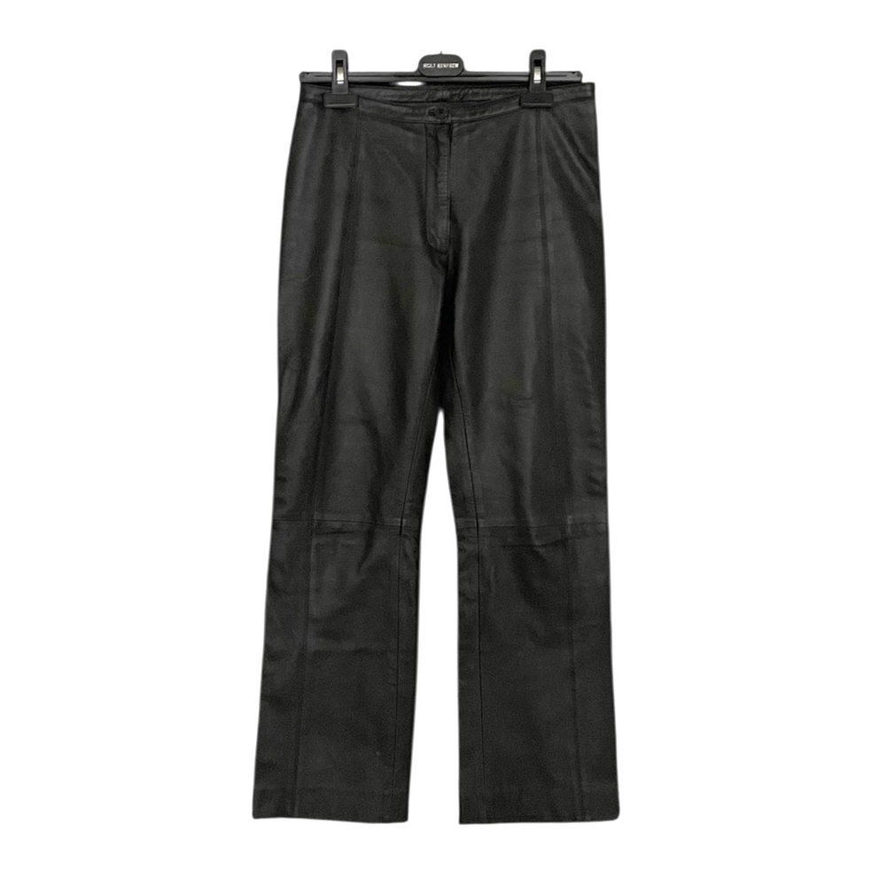 VINTAGE Women’s Black Leather Straight Leg Pants 28
